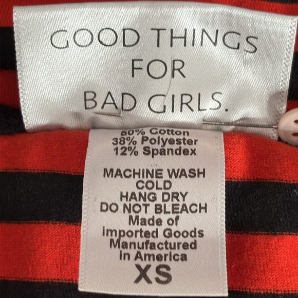 Vixen by Micheline Pitt Troublemaker Top in Orange & Black - Size XS - Picture 7 of 7